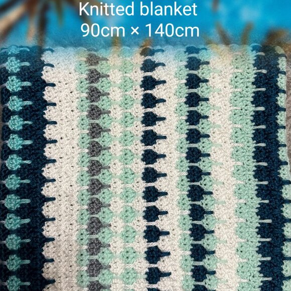 Handmade Crochet Blanket Cape Cover Crochet Throws Hand Knitted Blanket - Picture 1 of 7